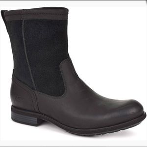 UGG Lerette Slip On Boot- Leather + Suede + Wool.